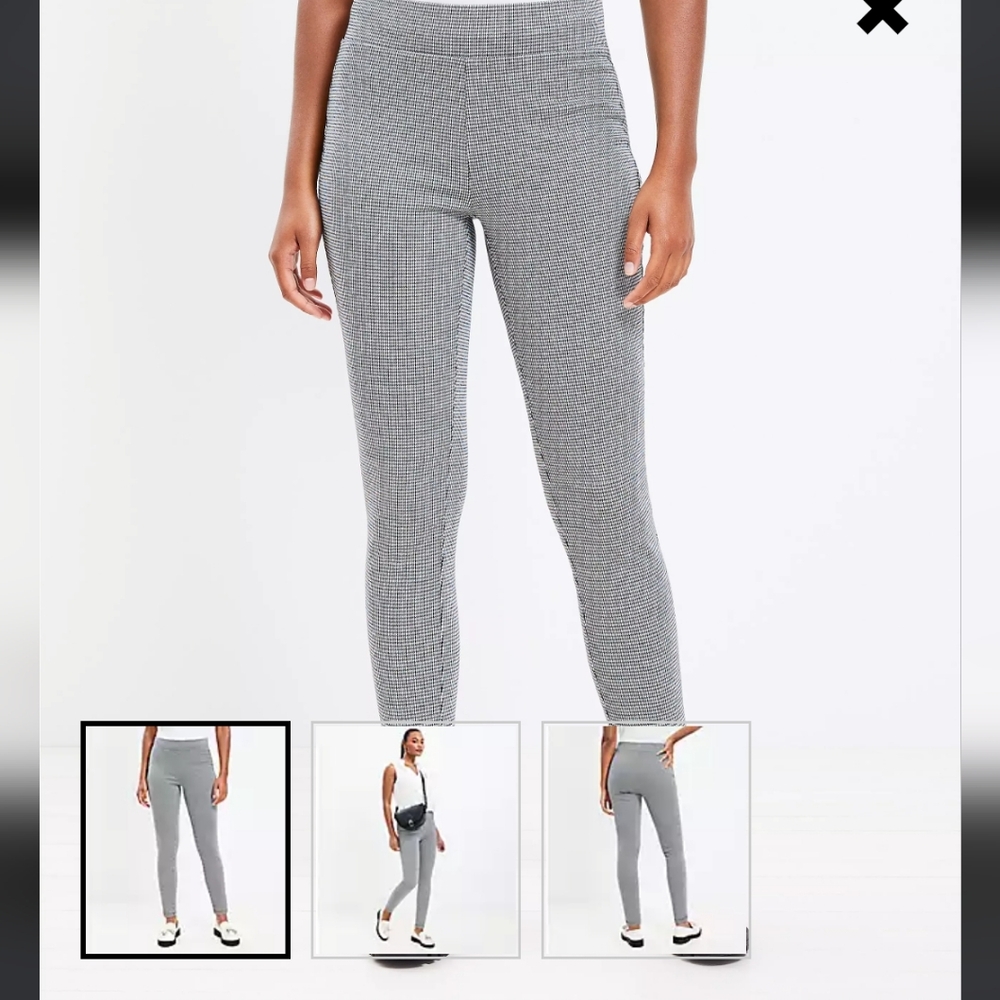 Loft Micro Houndstooth Leggings Pull On Pants. Size M